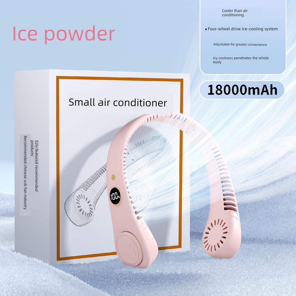 Neck-Hanging Fan, Portable Bladeless Cooling Air Conditioner, Silent, Small, Mini, USB Rechargeable, Long-Lasting