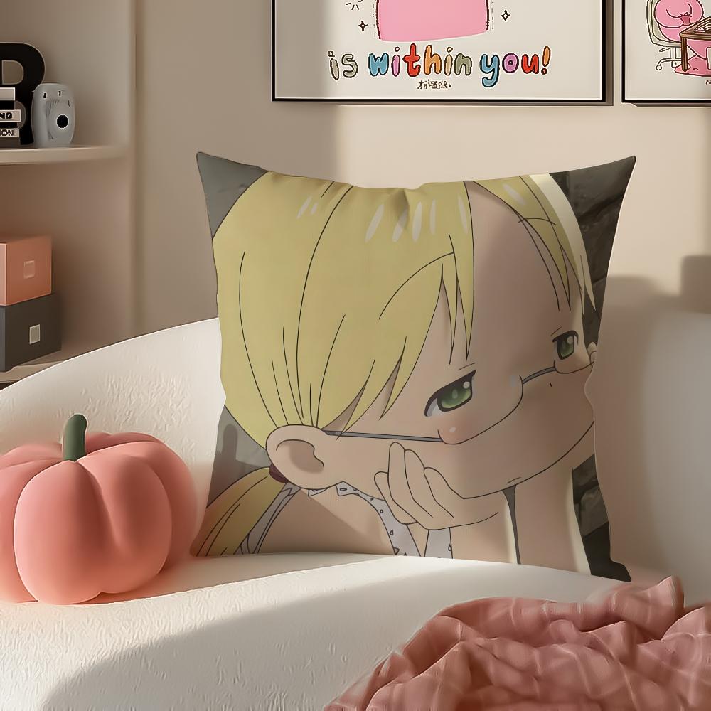 Anime Haunting NNanachi Riko from Made In AAbyss Cushion Cover Pillowcase Short Plush Invisible Zipper Room Sofa Cushion Cover