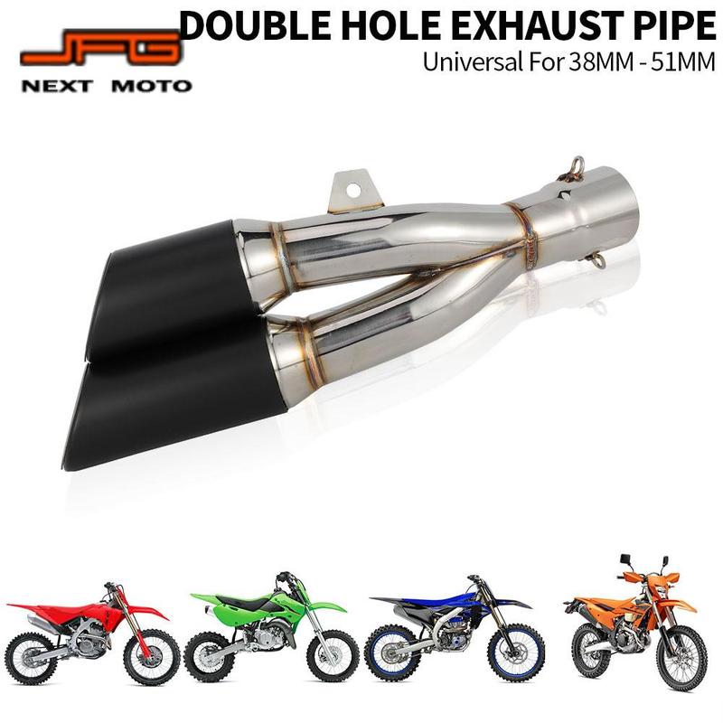 Motorcycles Universal 38-51mm Rear Tail Exhaust Pipe With Hardware Muffler Escape For KTM YAMAHA HONDA ATV Suzuki Dirt Pit Bike Multi-piece