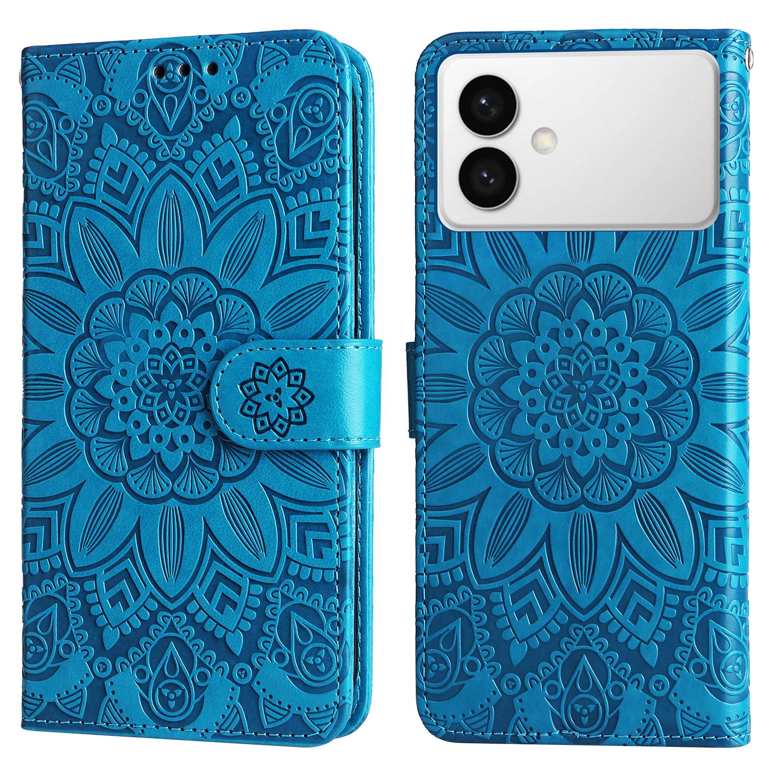 

For Samsung Galaxy S26 Edge Case Sunflower Imprint Leather Wallet Phone Cover