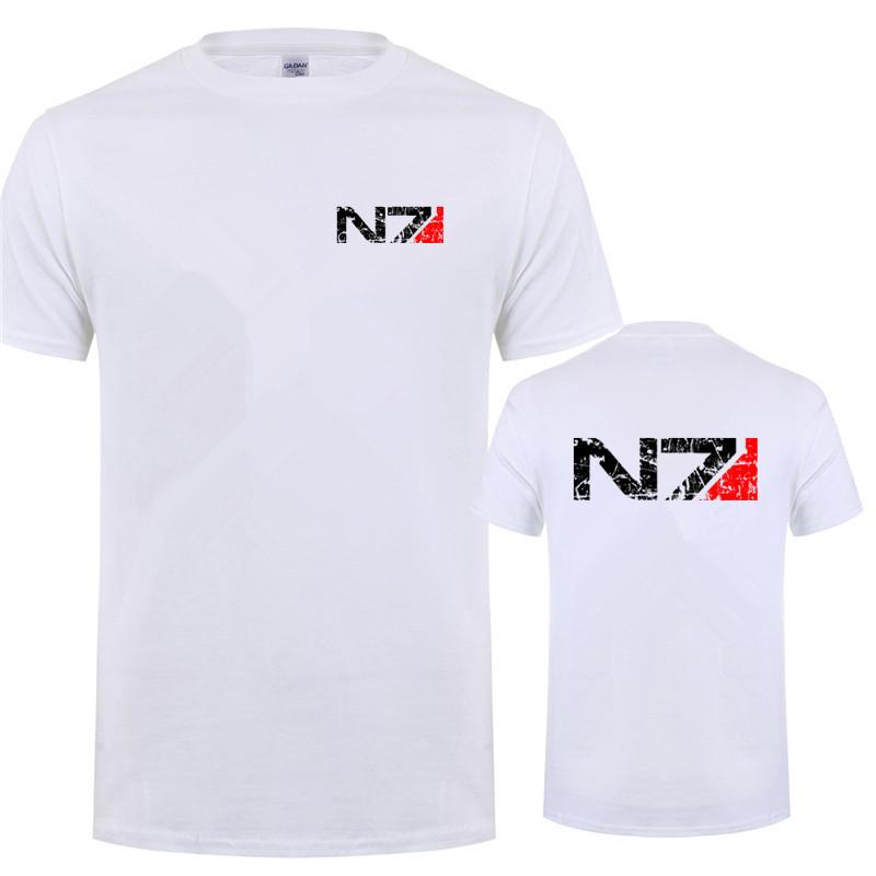 Mass Effect N7 T-Shirt Sommer Unisex Kurzarm Baumwolle N7 T-Shirt Unisex Oberteile Tee