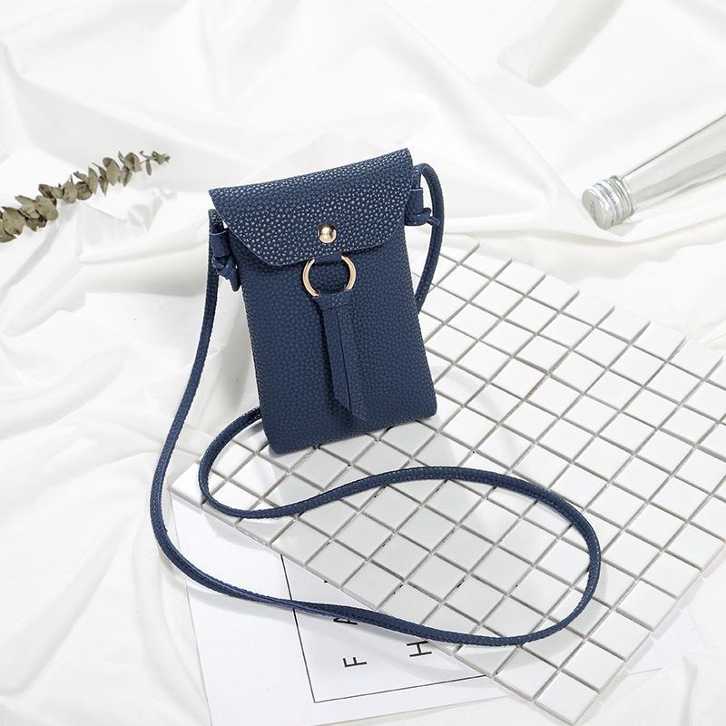 TianJinGeErLiShangMaoYouXianGongSi Tas Dames Nieuwe Dames Tas Mini Casual Kleine Vierkante Tas Schoudertas Messenger Tas Mobiele Telefoontas blauw