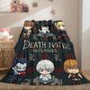 Death Note Top 2D Cartoon Flannel Blanket, Printed Pattern for Room, Soft Bedding Travel Picnic Throw_LIAN