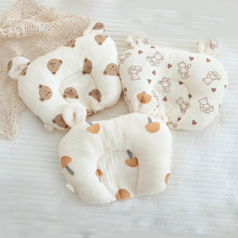 Soft & Breathable Baby Pillow Multi-pattern Pillow Essential Support for Delicate Necks & Heads Used for All Seasons-