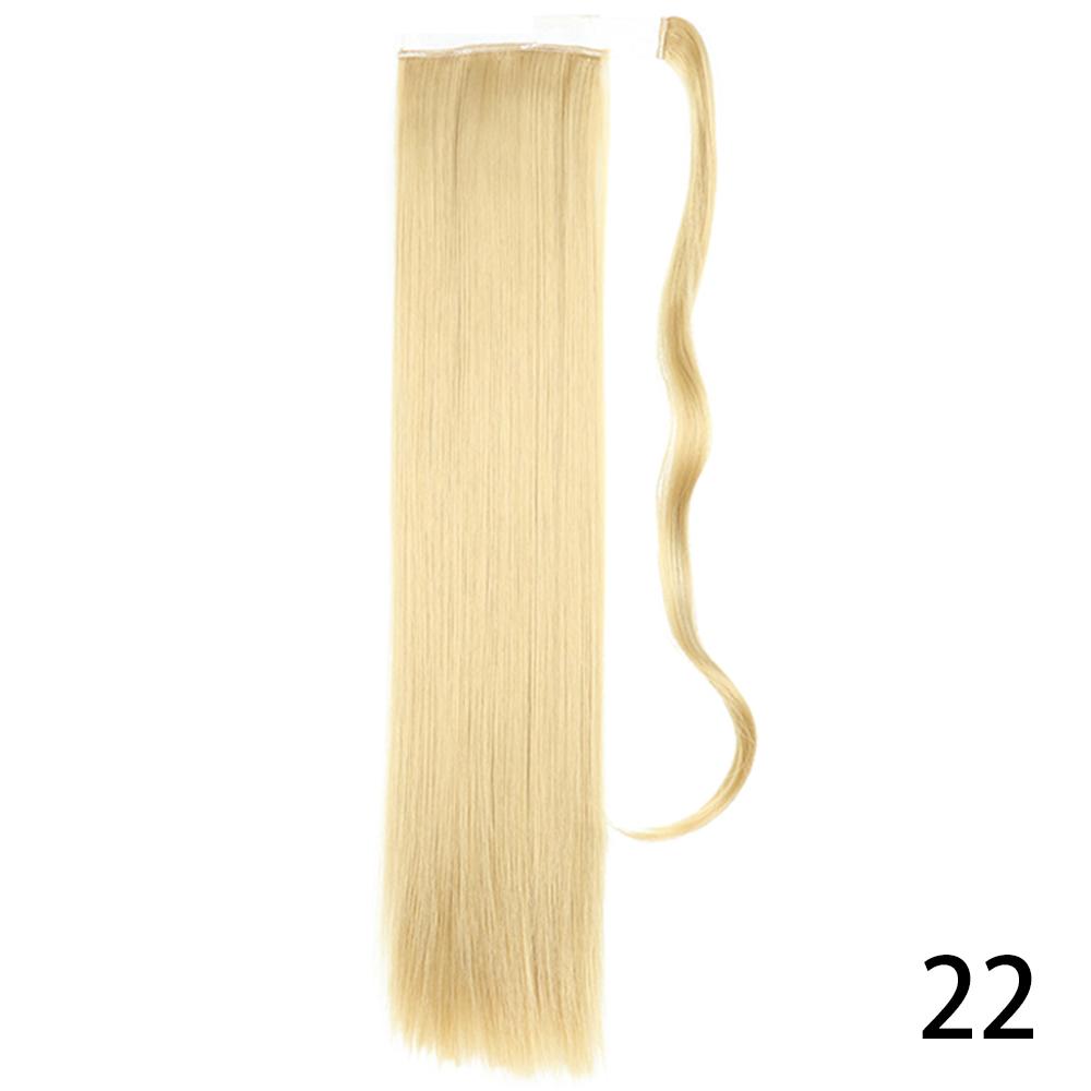 MISS WIG Women Synthetic Long Straight Ponytail Extensions Heat Resistant Hair 22 and 34 Inch Wrap Around Pony Hairpiece for Women