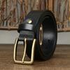 Ledergürtel Herren Farbdurchdringung Erste Schicht Reines Rindsleder Schlicht Lässig Alleskönner Jung und Mittelalt Businessgürtel