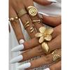 8pcs a Set Vintage Smooth Plain Rings Bohemian Starfish Personalized Rings Fashion Rings