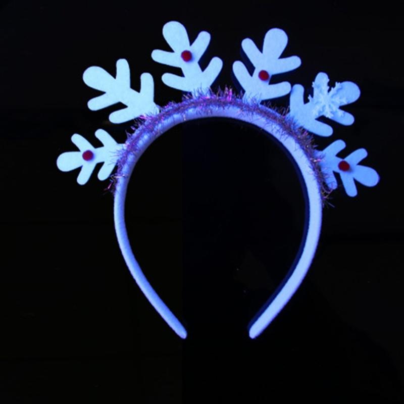 Fluorescent Hairband For Nighttime Event Soft Elastic Noctilucence Hairhoop for Christmas Party Gathering