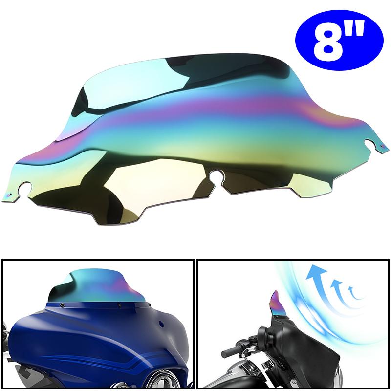 

8 Motorcycle Wave Fairing Windshield Windscreen Cover For Harley Touring Electra Street Glide Ultra Classic FLHX FLHT 1996-2013