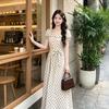 Large Size Fat Mm Bubble Sleeve Polka Dot Dress Women's Summer Dress Seaside Vacation Long Skirt