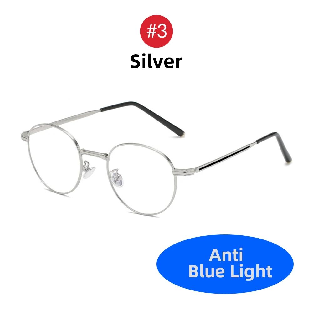 Metall Runde Blaulichtfilterbrille Damen Herren Klassischer Trend Brillengestelle Transparent Computerbrille Oculos Feminino