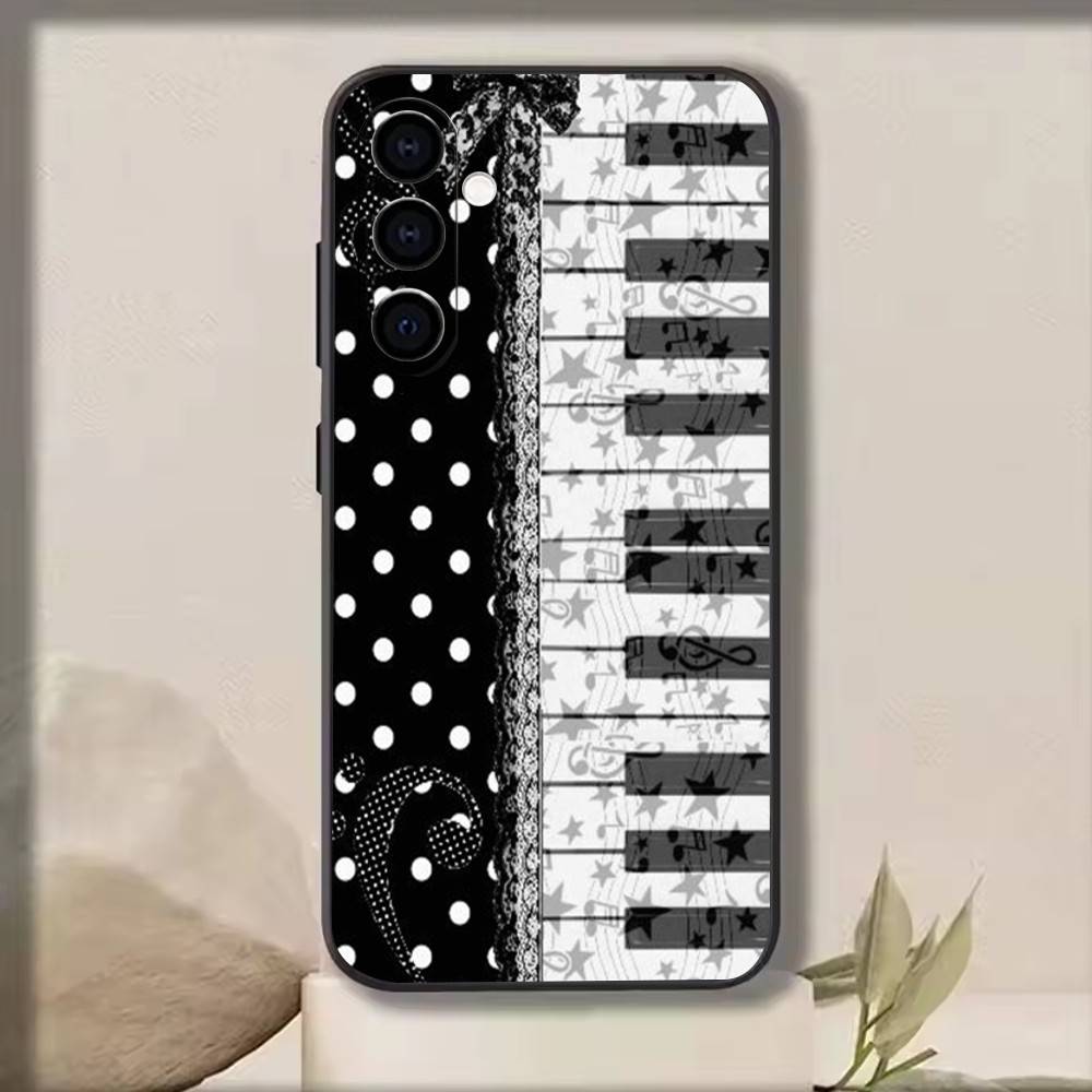 

Ins Niche Design Cute Piano Phone Case Black Silicone Soft For Samsung Galaxy A73,A72,A71,A70,A53,A52,A51 Samsung a13 5g