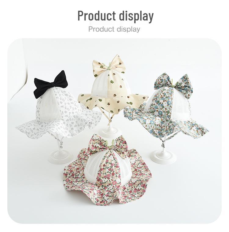Blumen Schleife Baby Sonnenhut mit breiter Krempe und winddichtem Design