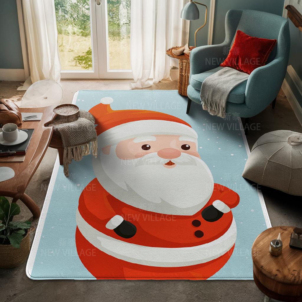 House Entrance Carpet Home Door Mat Living Room Bath Foot Bathroom Non-slip Water Absorption Rugs Bath Merry Christmas Winter