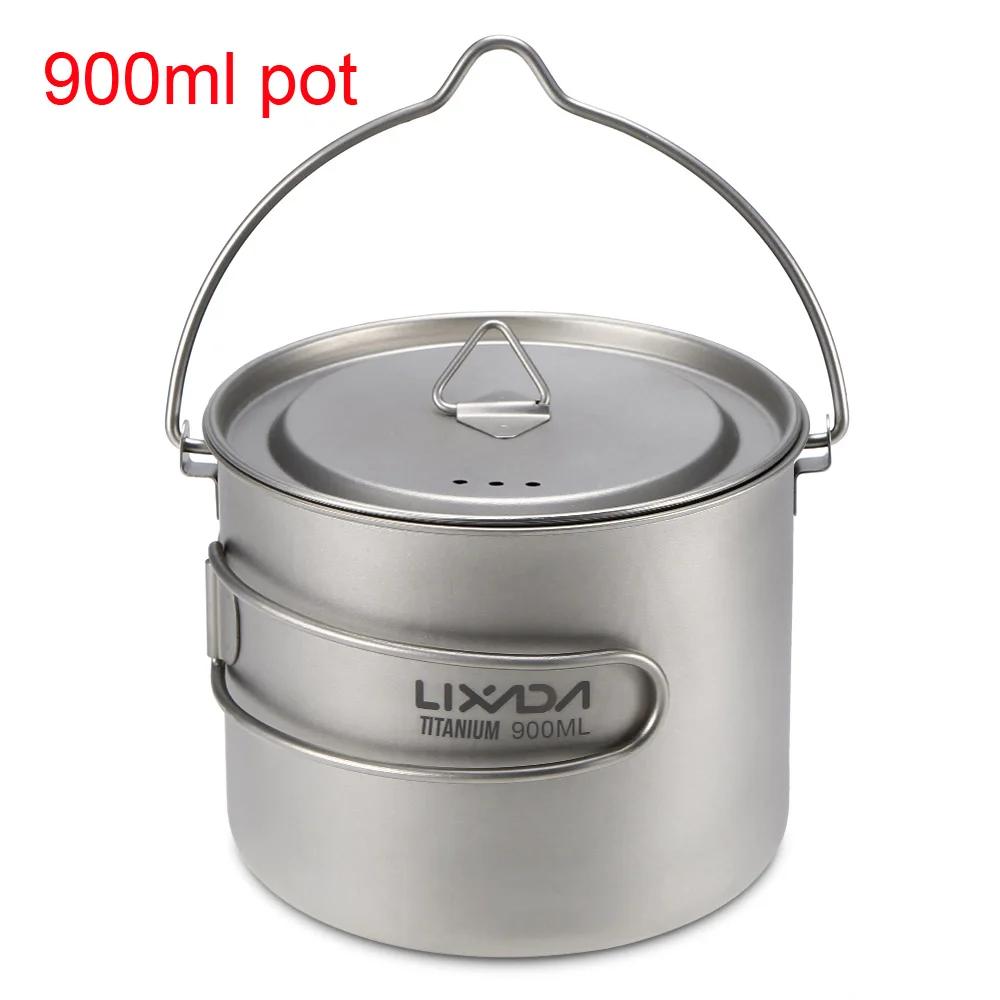 Portable Water Cup with Lid, Foldable Handle, 900ml/1600ml, Camping Pot, Hanging, Outdoor Tableware, Picnic Cookware