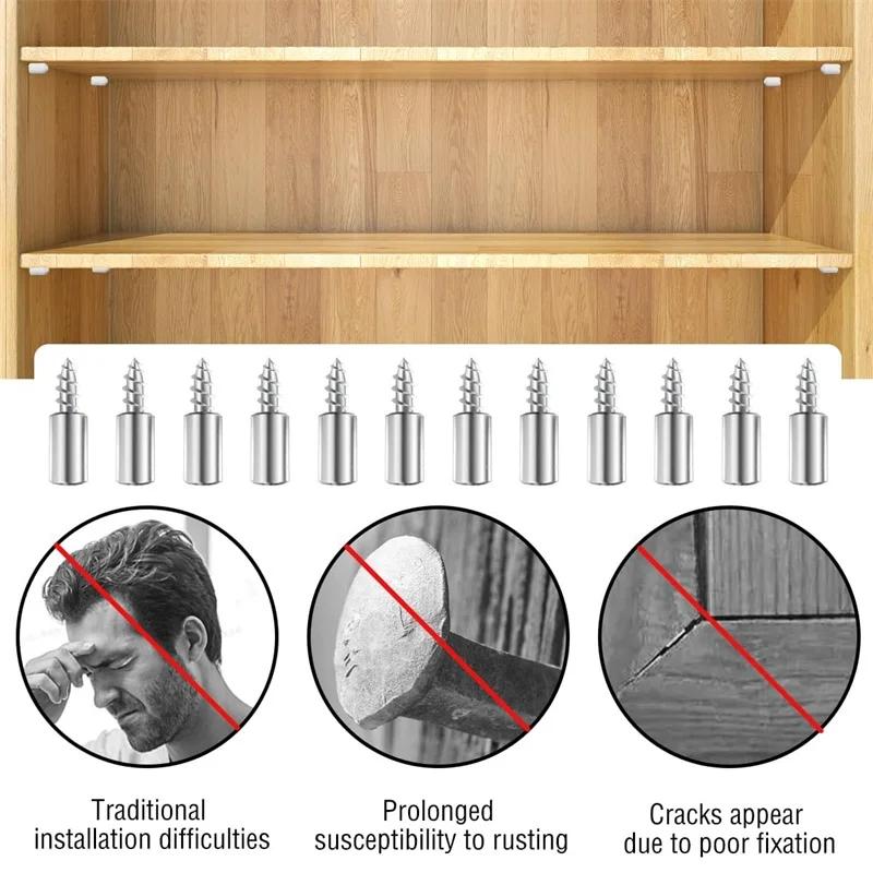 10-100pcs Partition Bracket Screw Cross Self-tapping Screw with Cover Cabinet Board Laminate Support Wardrobe Glass Partition Nail