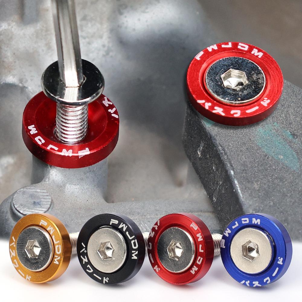 Style JDM Rondella per parafango auto Bullone targa Vite M6 Guarnizione in alluminio Kit di abbellimento vano motore Fissaggio paraurti Modifica