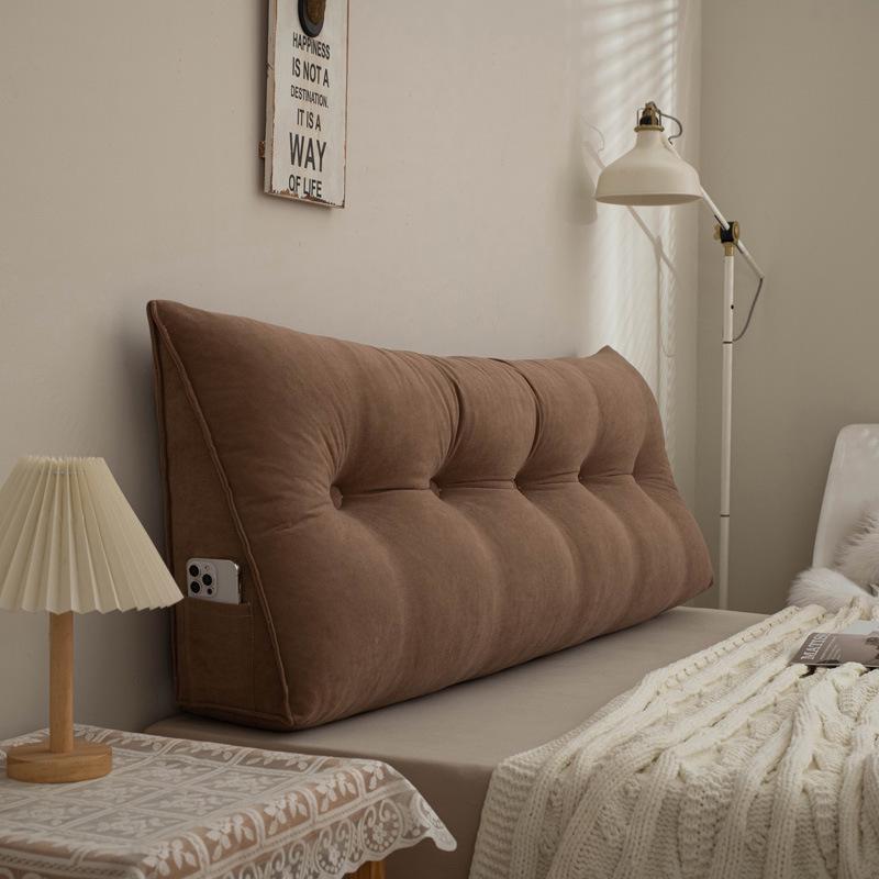 Chenille Headboard Cushion, Double Lumbar Support Pillow, Removable & Washable Backrest
