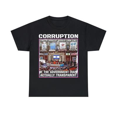 Korruption Wie ein transparentes Regierungs-T-Shirt mit kurzen Ärmeln aussieht