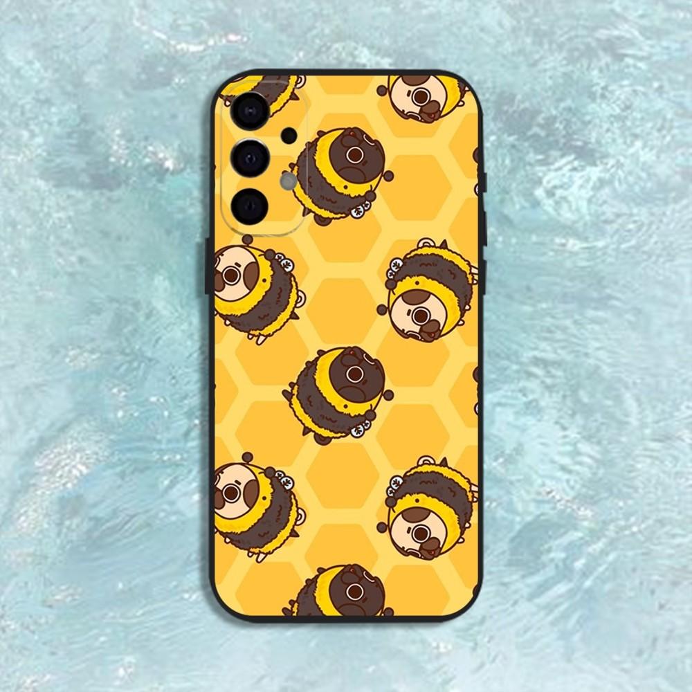 Roztomilý mops pes pouzdro na telefon pro Samsung S25, S24, S21, S22, S23, S30, Ultra, S20, Plus, Fe, Lite, Note, 10, 9, 5G Černý kryt