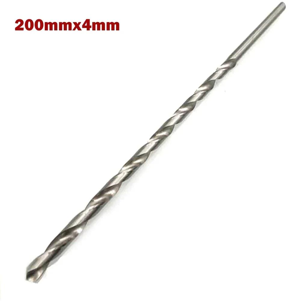 1 peça 200mm Brocas HSS Extra Longas Haste Reta Broca Helicoidal Para Perfuração de Metal Furadeira Elétrica 2-10mm Ferramenta Elétrica