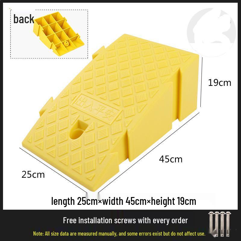 Car Ramp Sill Pad - Plastic Vehicle Curb Slope & Speed Bump