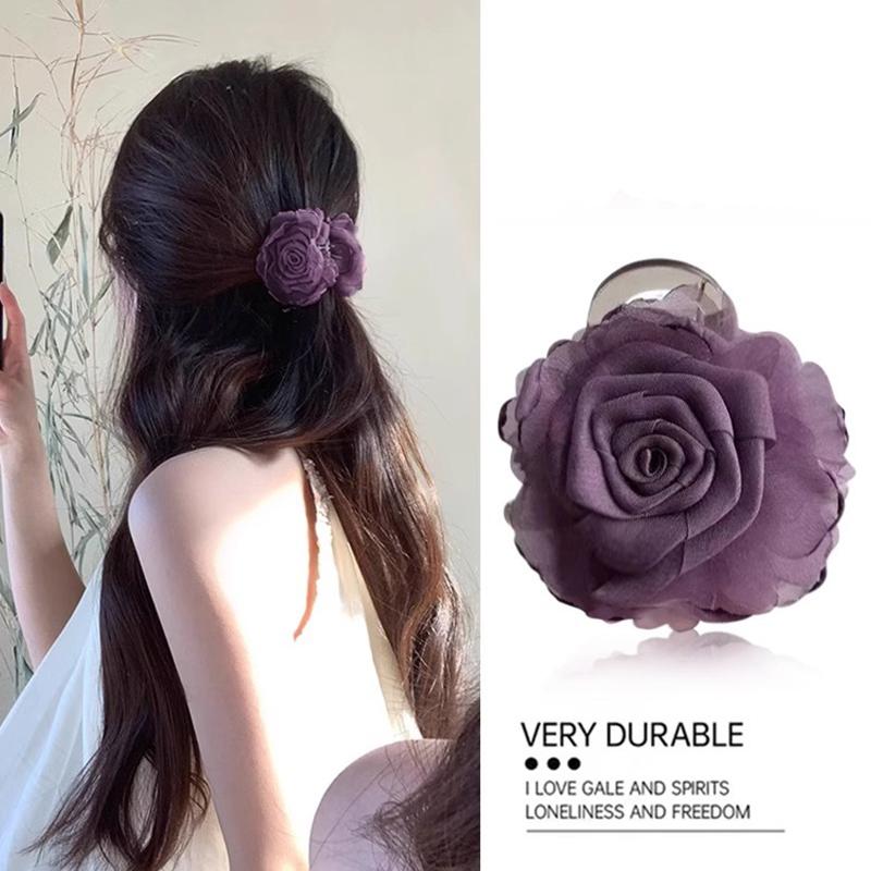 Elegante Rosenblumen Haarspange für Frauen Mädchen Süßer Haarschmuck Hinterkopf Florale Haarspange Haarnadel Mode Haaraccessoires