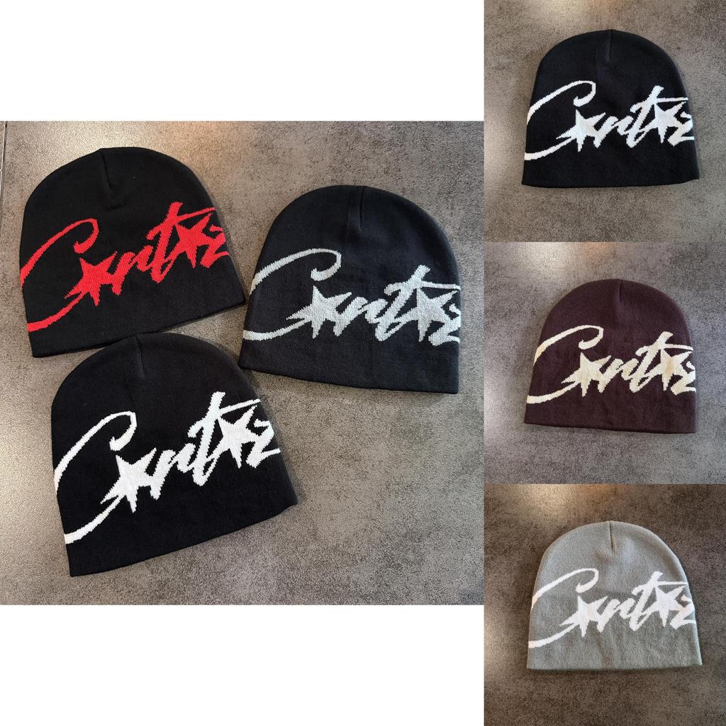 American Streetwear Knit Hat With Star Pattern For Men Women Warm Winter Season
