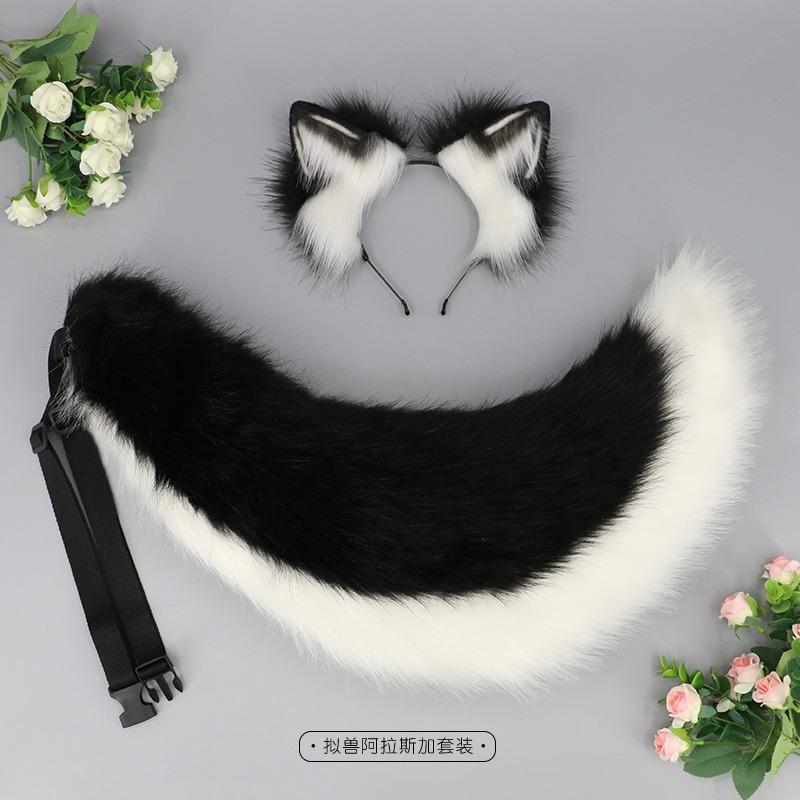 

Beast Ear Handmade Cat Ear Headband Comic Exhibition Wolf Tail cos Props Beast Ear Headband Simulation Beast Ear Beast Tail Set