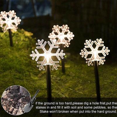 5pcs Acrylic Christmas Solar Pathway Yard Stakes Lights Waterproof, Decor for Outside
