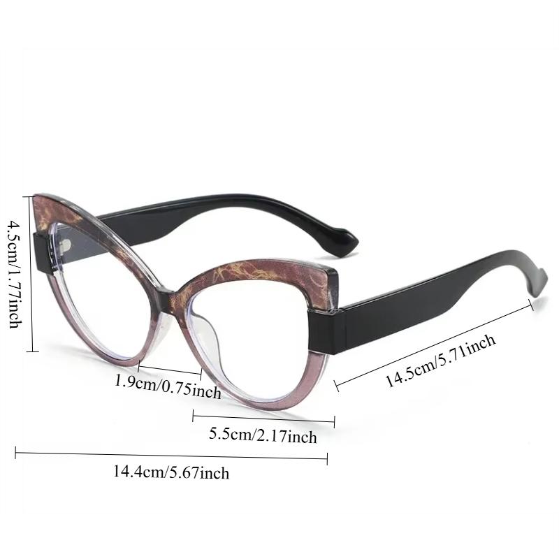 Vintage Large Frame Cat Eye Anti-blue Light Reading Glasses Woman Men Fashion High Definition Presbyopic Eyeglasses