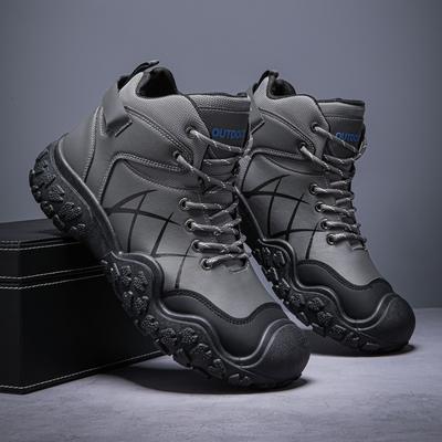 Large Size Hiking Shoes Men's Spring and Autumn Mid-top Waterproof Outdoor Non-slip Hiking Shoes Sports Men's Shoes Sports Shoes
