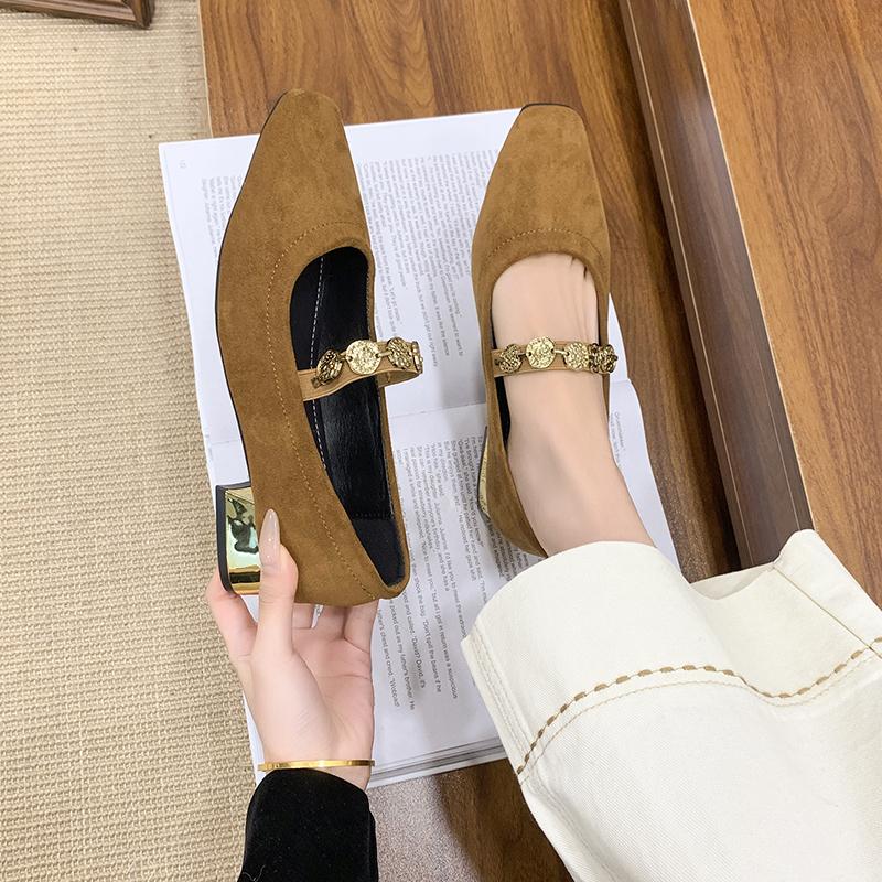 French Suede Mary Jane Shoes 2026 New Comfortable Spring and Autumn Shallow Single Shoes for Women