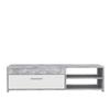 PILVI TV Cabinet - White and Light Concrete - Contemporary - L 120 X D 42.1 X H 31.8 Cm