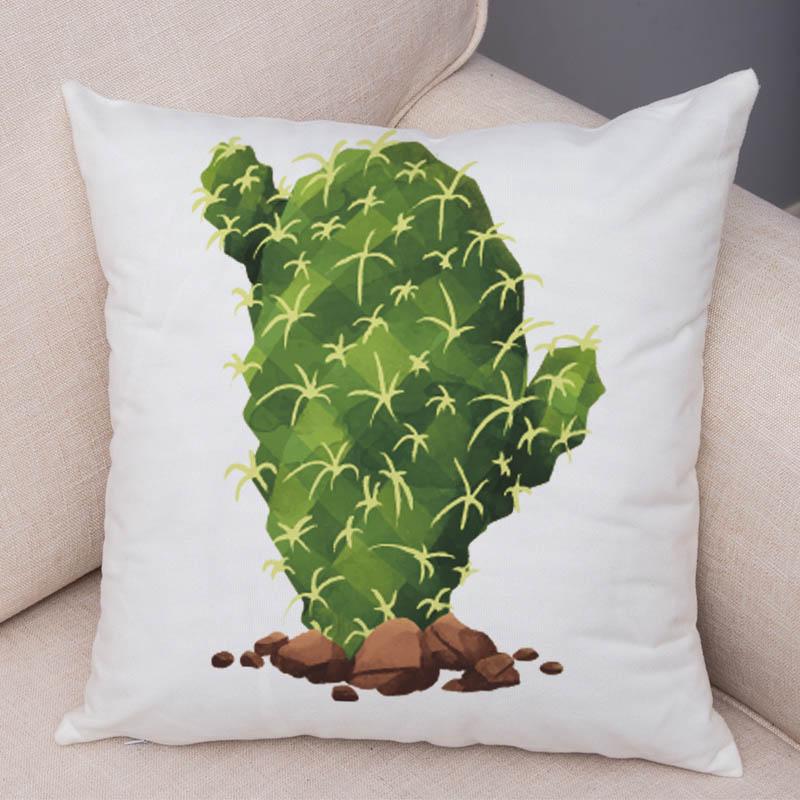 Sofa Zuhause Kissenbezug Aquarell Kaktus Dekorativer Druck Grüne Pflanze Kissen