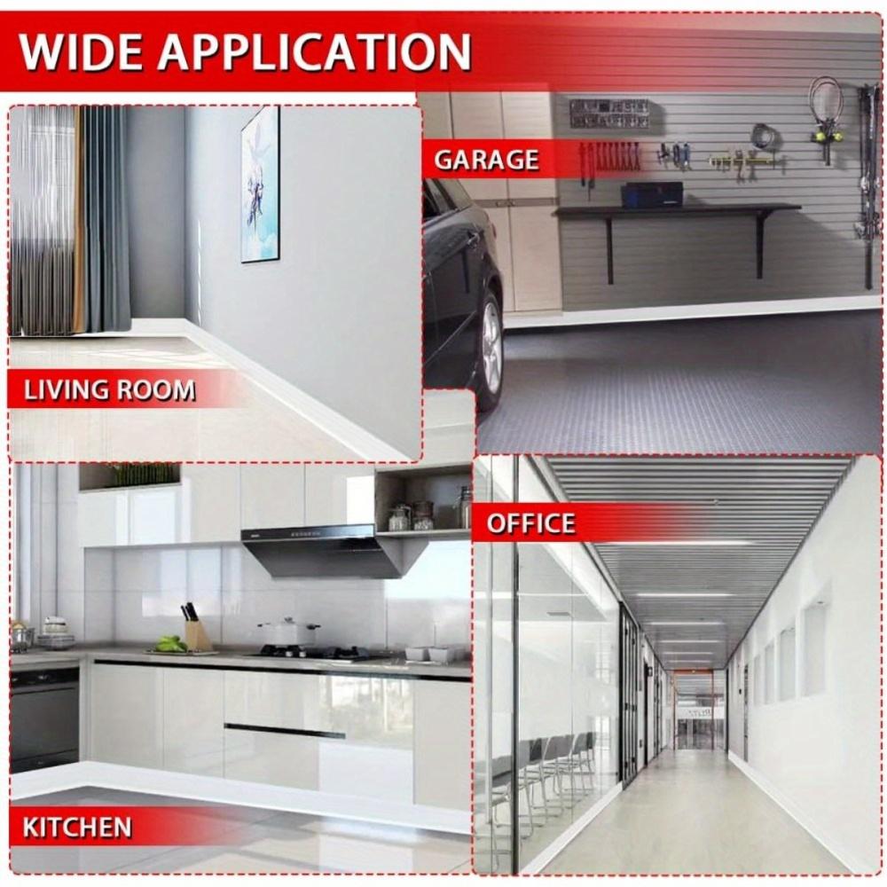 118 Inch Flexible Self-Adhesive Vinyl Wall Border Sticker Base Molding Trim Easy Installation For Home Living Room Wall Decor