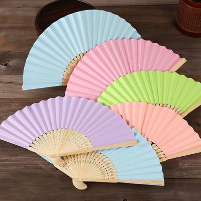 Color Folding Fan Children'S Painting Fan Diy Handmade Color Germinated Fan Noodles