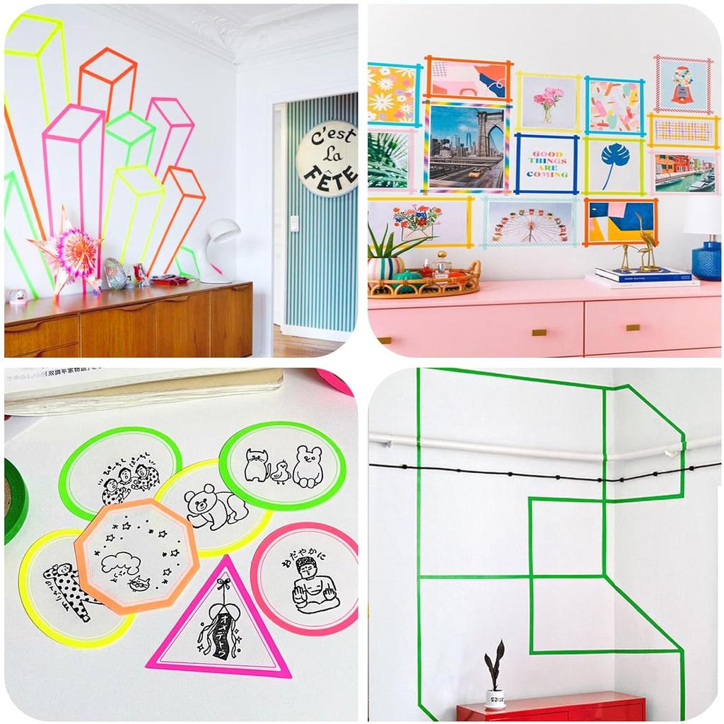 UV Glow Cotton Tapes Neon Gaffer Party Tape Safety Warning Neon Tape UV Tape Stage Props Wedding Decorations Home Decorations