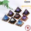 Handmade Natural Crystal Resin Pyramid Ornament for Home and Office
