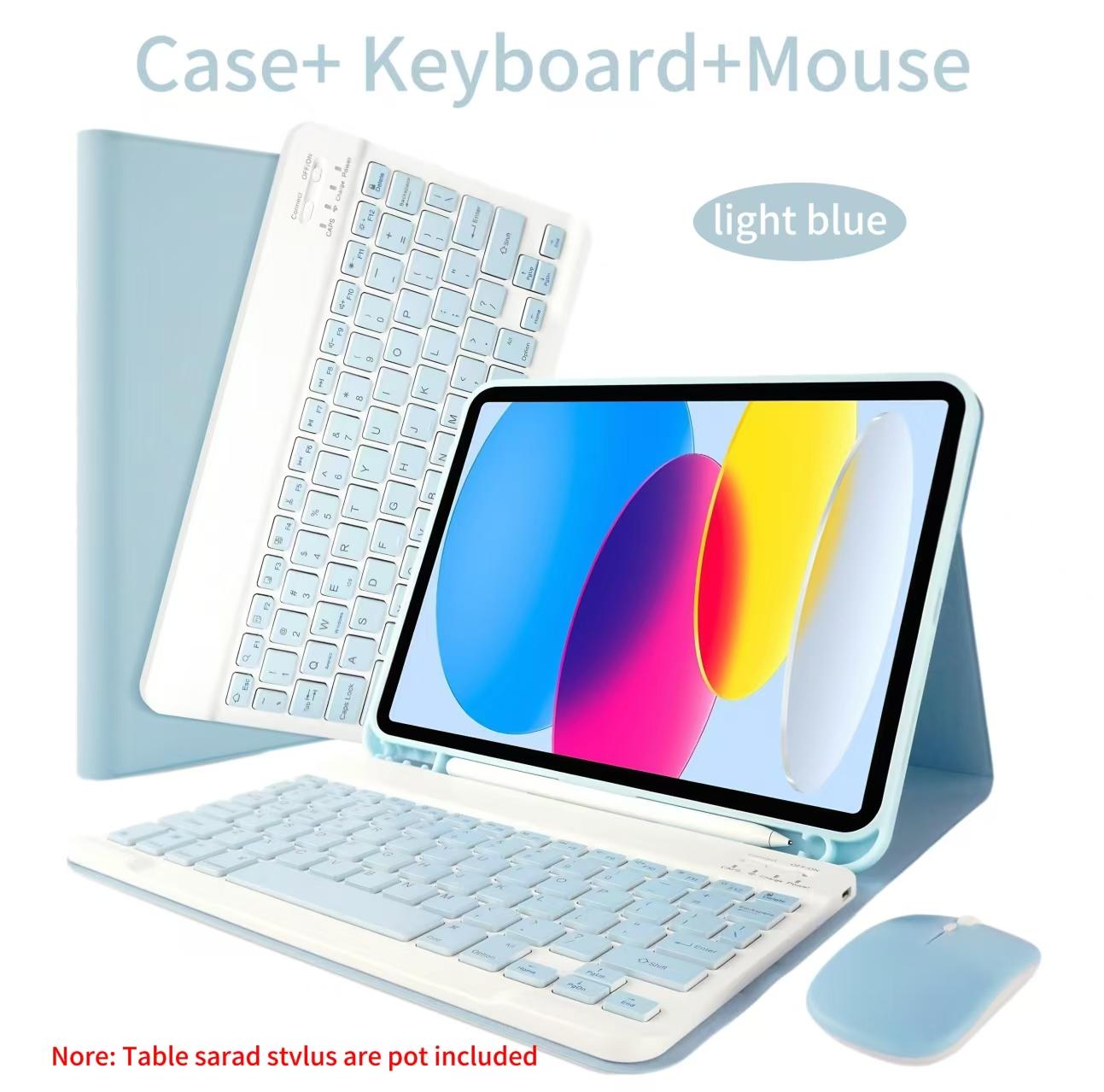 Hoes voor iPad A16 11 Inch A3355 A3356 A3354, voor iPad 10e 10.9 Inch A2696 A2757 A2777 A3162 Afneembare Toetsenbordhoes iPad (A16) 11-inch&English