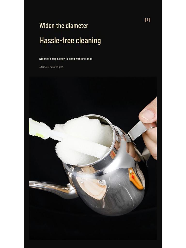 Stainless Steel Oil & Vinegar Pot with Lid for Kitchen & Restaurant Use