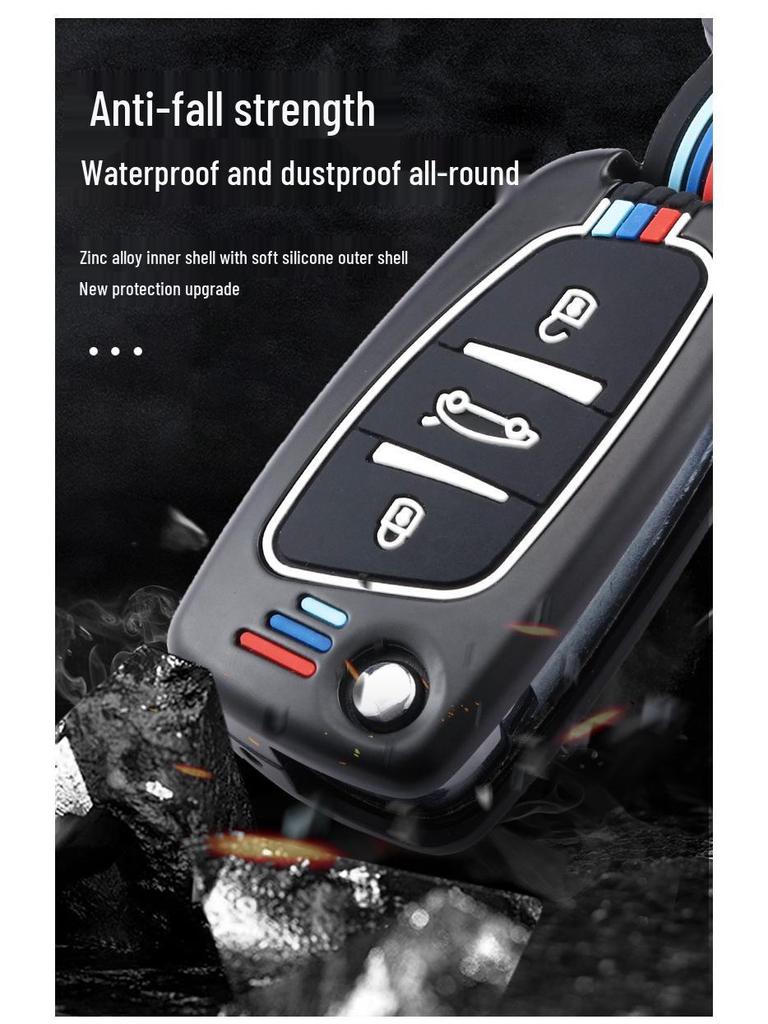 Dongfeng Peugeot Key Case for Models 207, 301, 308, 408, 508, and 3008 with Logo.