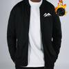 Rose Print Fleece-Lined  Bomber Jacket, Windproof Durable Warm, Casual Versatile Coat
