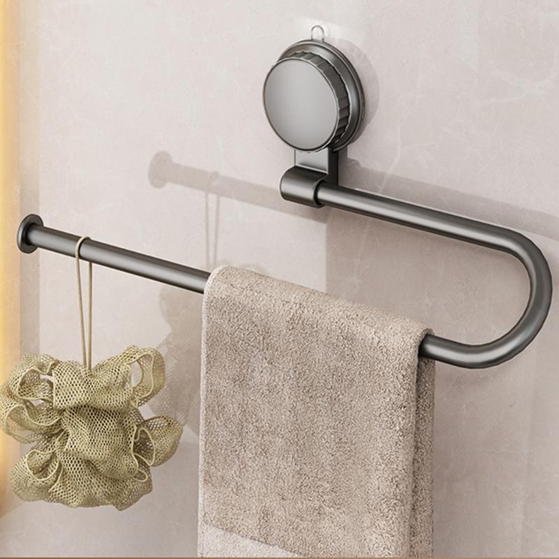 Versatile Suction Cup Mounted Rack For Holding Tissue Rolls Dishcloths And Small Utensils Kitchen Accessory