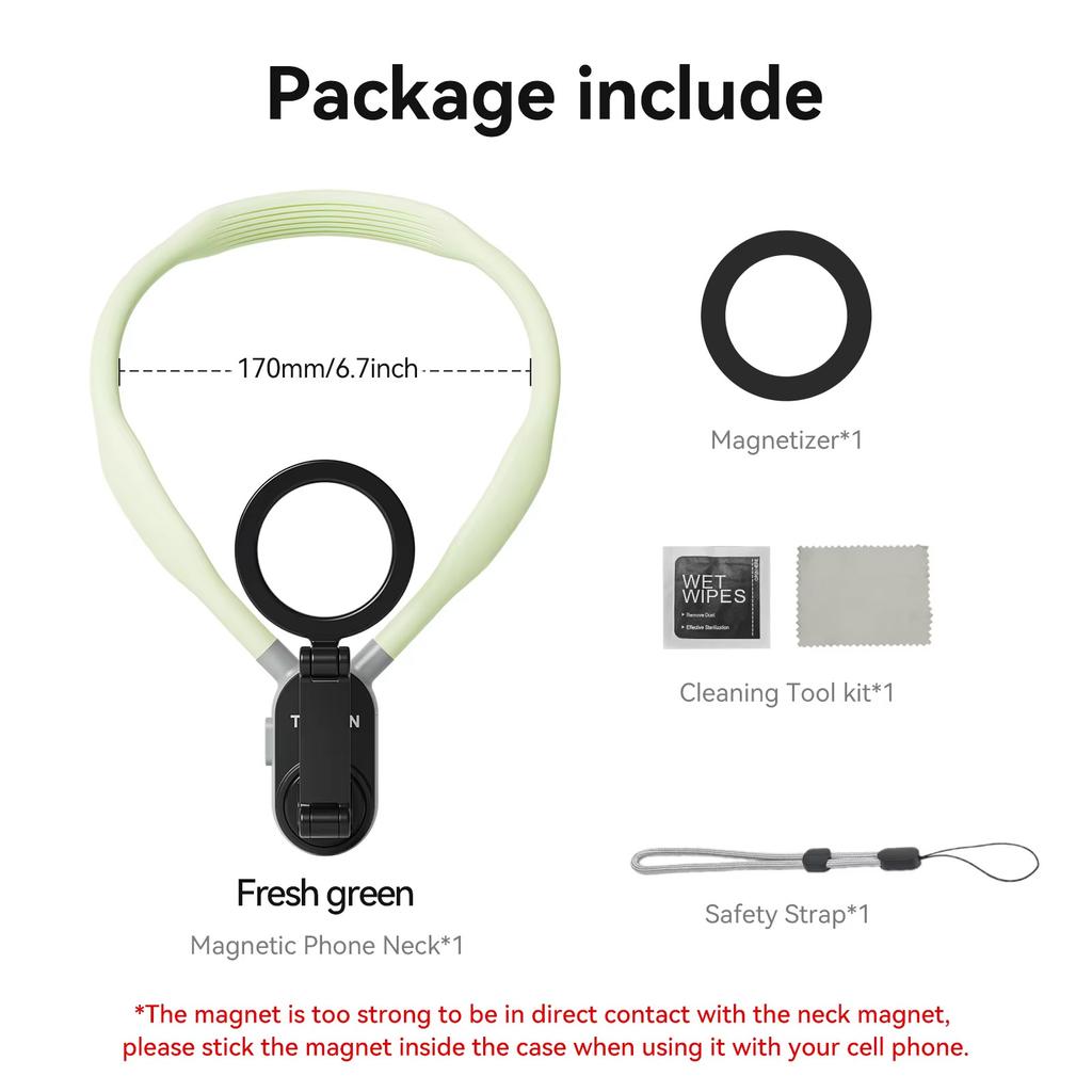 TELESIN Silicone Magnetic Quick Release Neck Mount Hold for Iphone 15 14 13 12 11 SAMSUNG HUAWEI XIAOMI Smart Phone Accessories 7