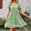 Women's Fashion Summer Spring Short Sleeve V-Neck Casual Dresses