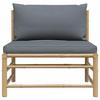 Maison Exclusive - Canapé de milieu de jardin avec coussins gris foncé Bambou