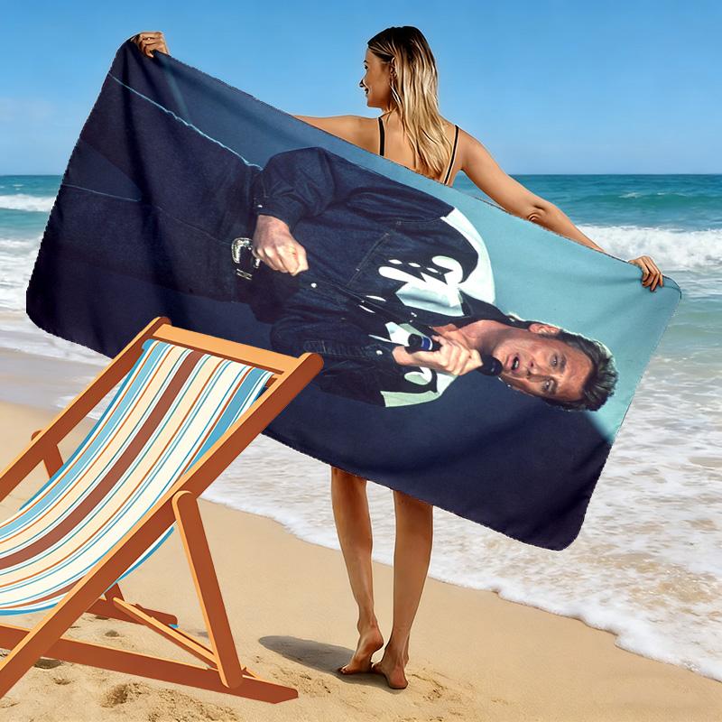 Rhythm: Johnny's Electric Night Beach Towel Beach Beach Towel for Vacation Photos Absorbent Bath Towel Quick-drying Swim Towel Seaside