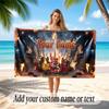 Music Guitar Theme Beach Towel Personalized Custom Name & Text Soft Quick Dry Beach Towel for Swimming Travel