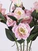 Roses Eustoma artificielles en soie, 3 pièces, fausse flore européenne pour décoration de jardin de maison, fête de mariage